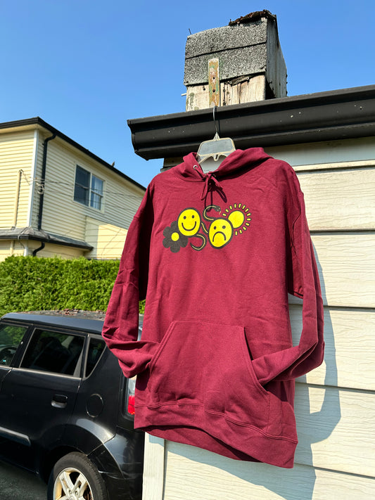 Smiley Maroon Hoodie (All Sizes)